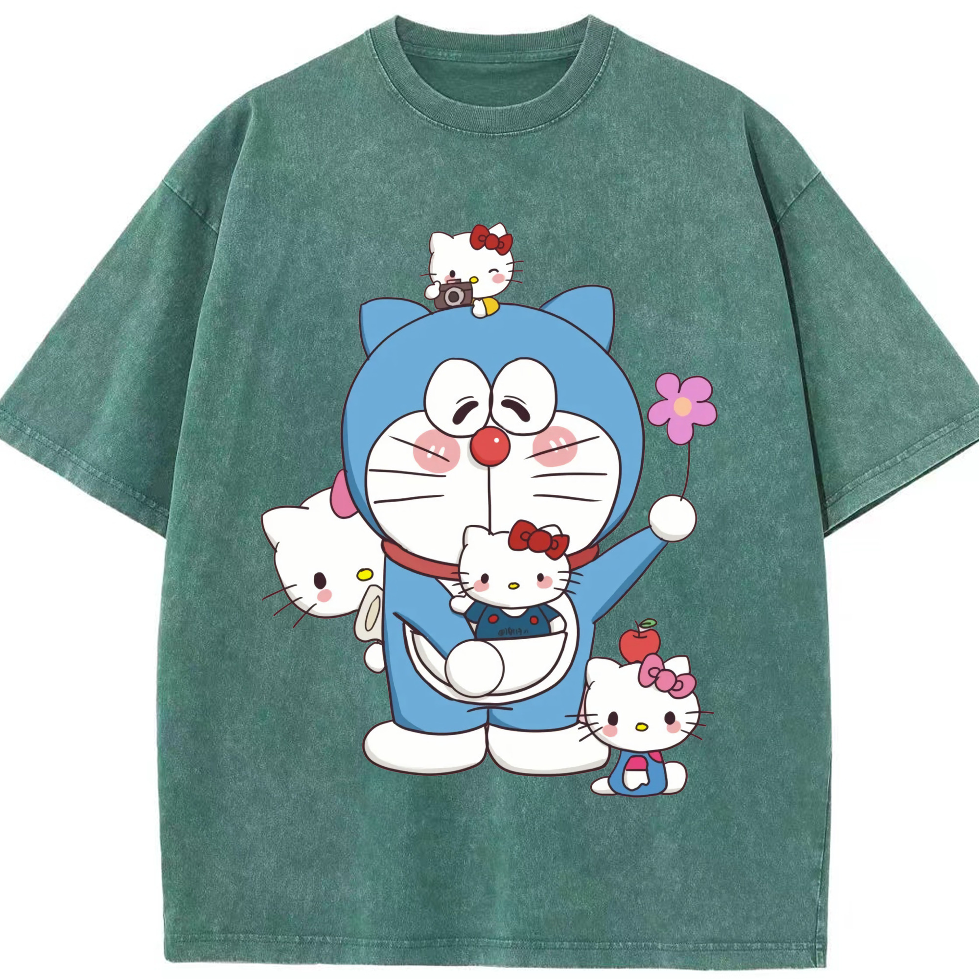 （画像用） ドラえもん Doraemon 綿100% ヴィンテージ風 半袖Tシャツ（フロントプリント）